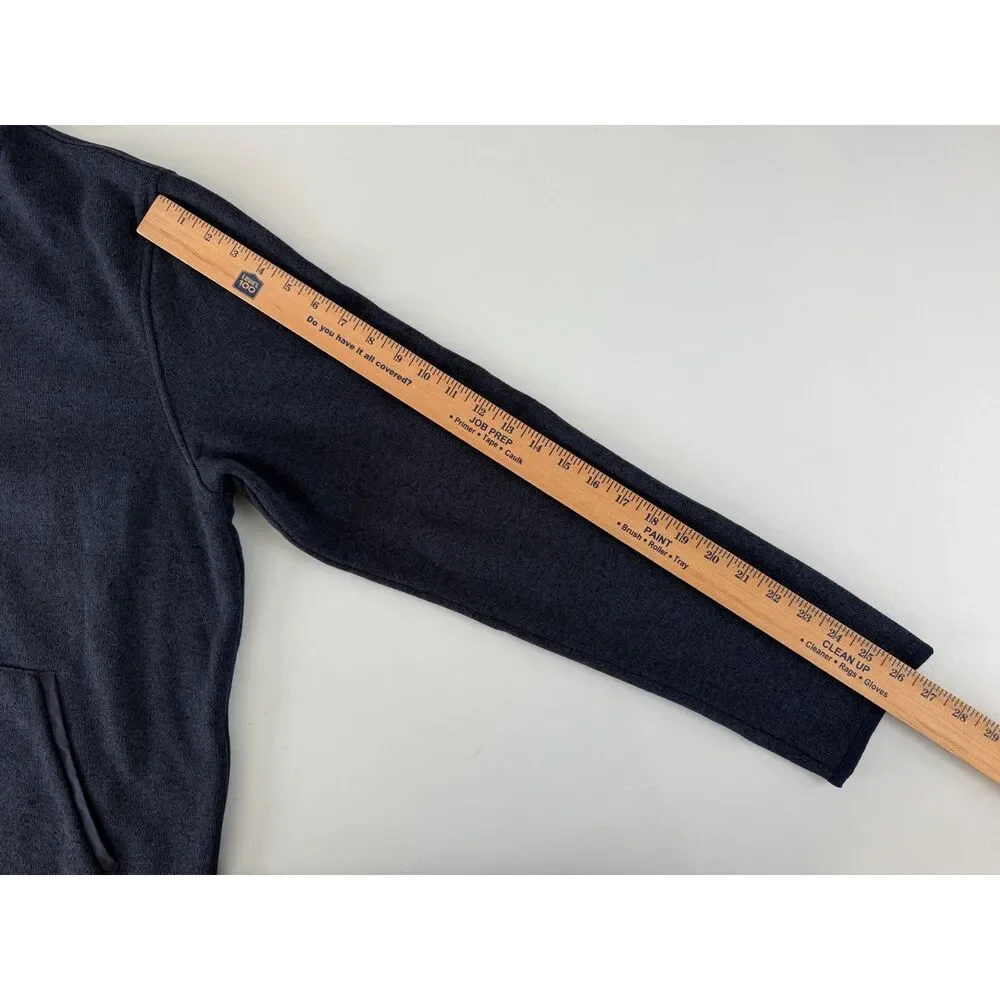 J Crew Mercantile Men's 1/4 Zip Sweater Fleece Pullover Jacket Navy Blue Size L